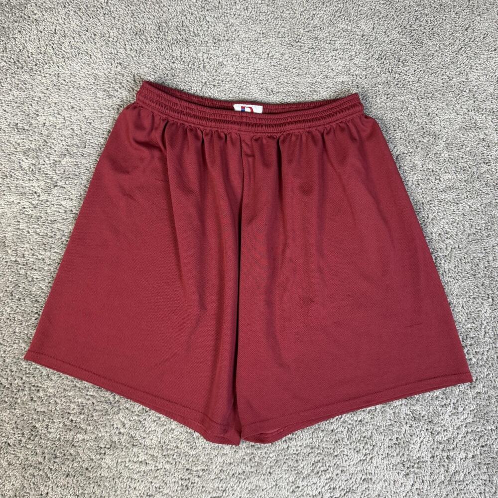 Badger Shorts Mens M Red Mesh Athletic Elastic Waist Drawstring 7 Inseam